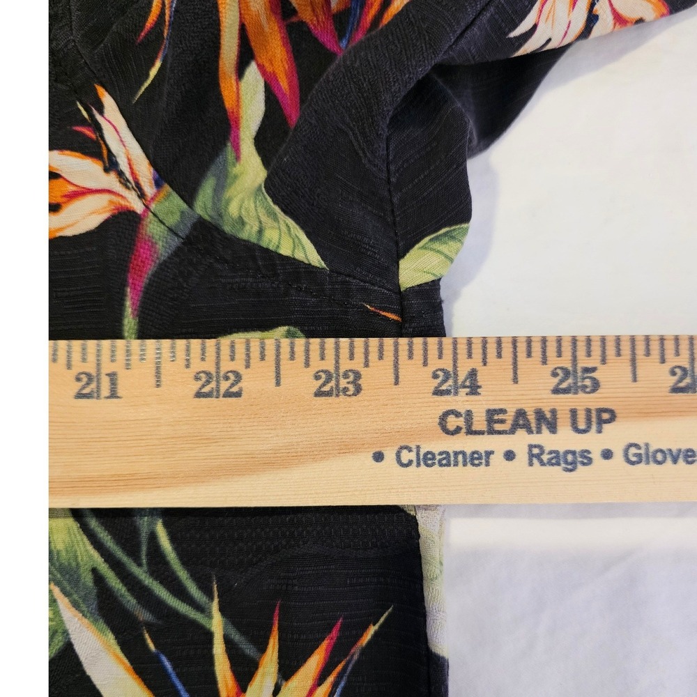 Tommy Bahama Mens Lg Silk Bird of Paradise Floral Camp Shirt Black Original Fit - Picture 6 of 7